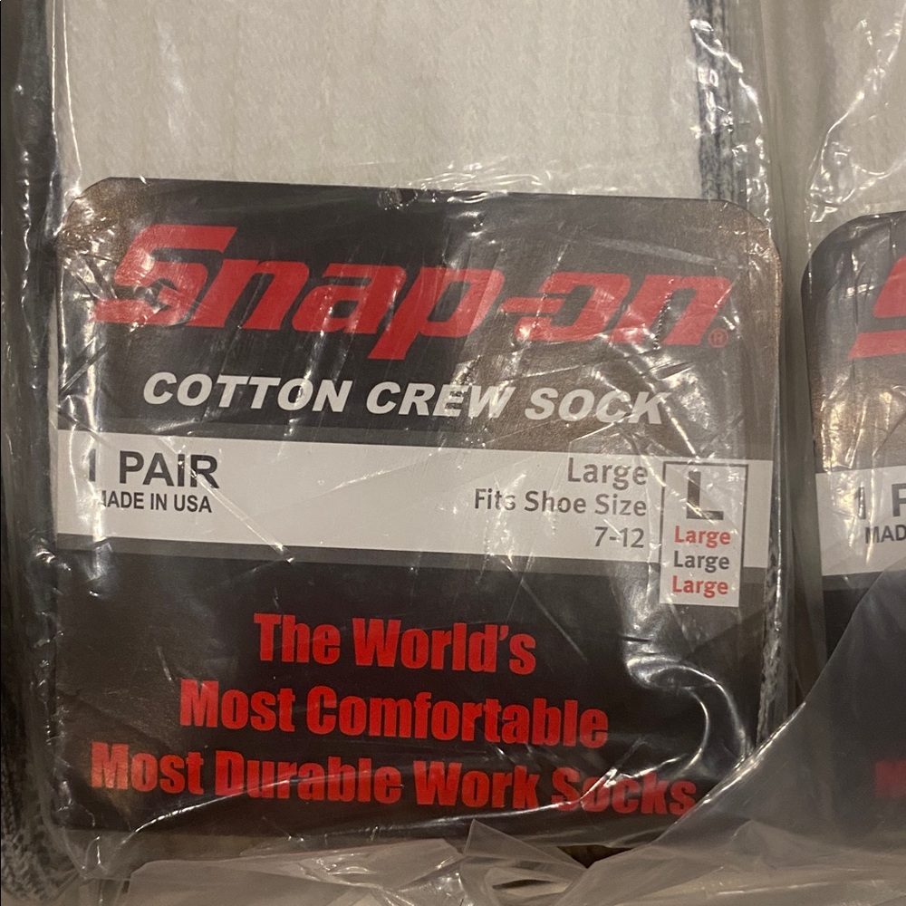 Snap-on Tool crew socks. Size L - Picture 2 of 3